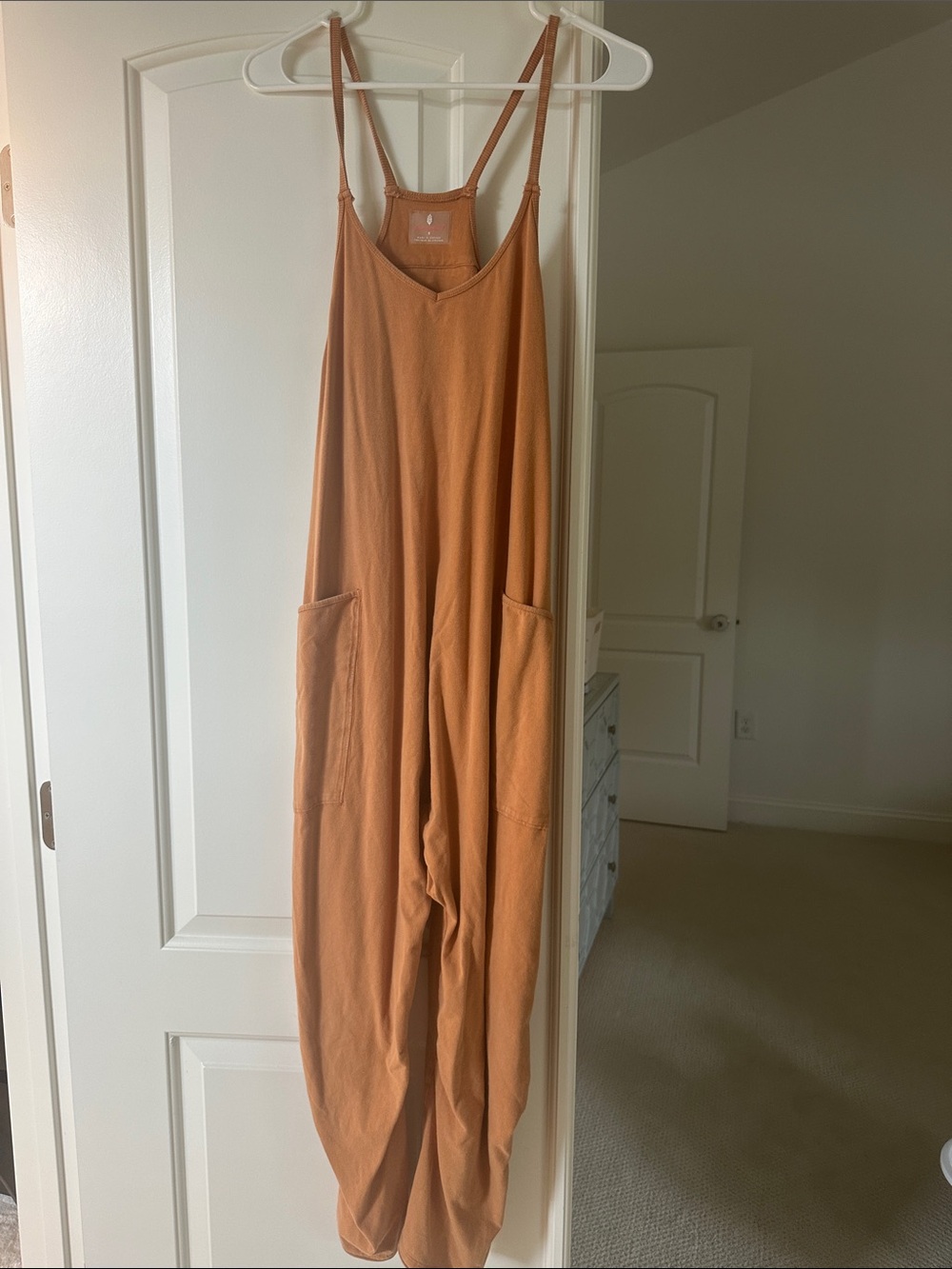FP Movement by Free People Rust Orange Wide-Leg Jumper Romper